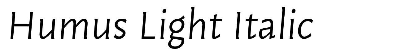 Humus Light Italic